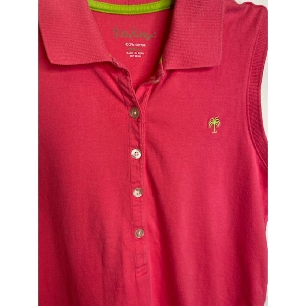 Lilly Pulitzer Sleeveless Top Pink‎ Size XS 100% Cotton - Picture 3 of 5